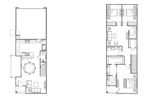 3 Bed - 2.5 Bath | sq.ft. Garden Court 2